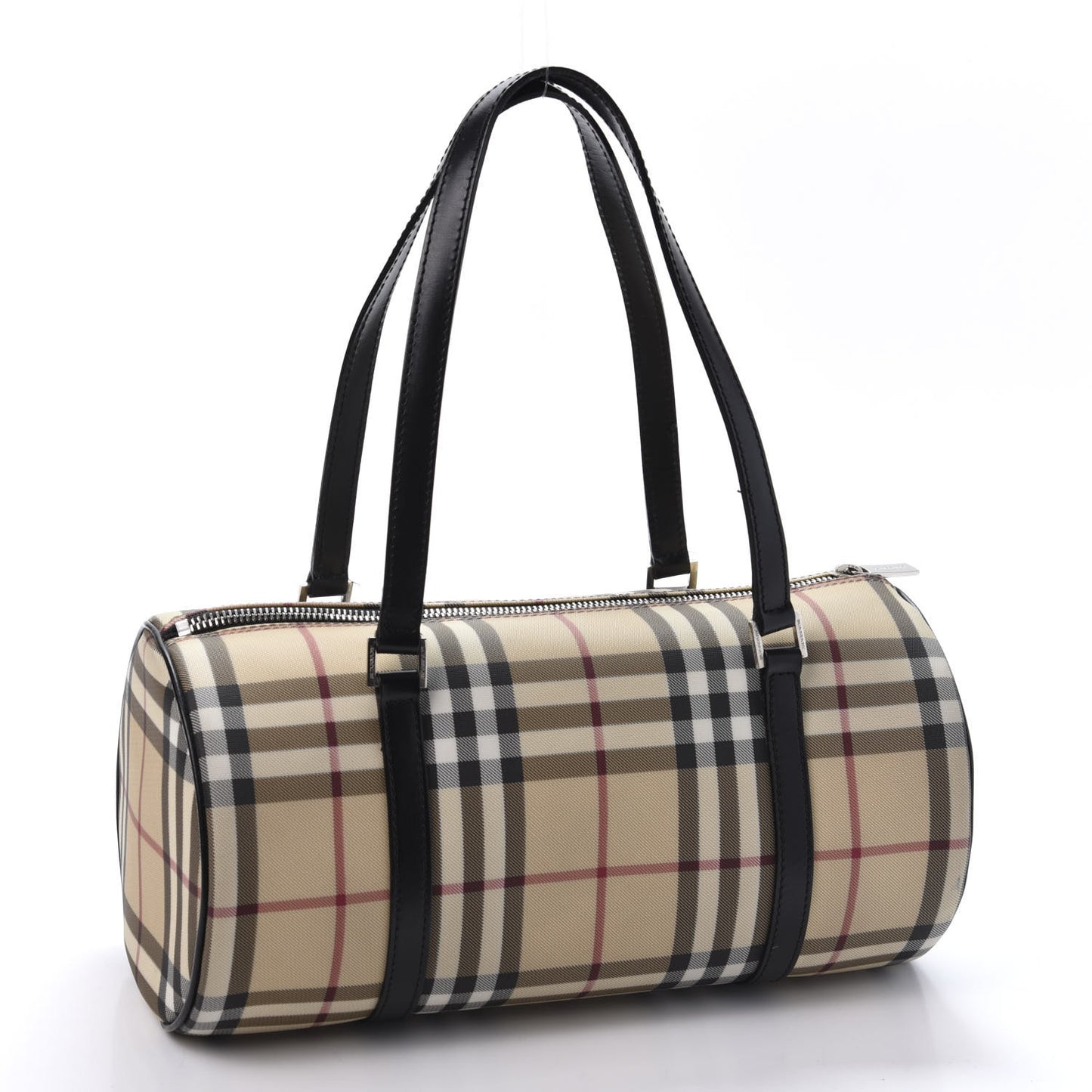 House Check Barrel Bag Black