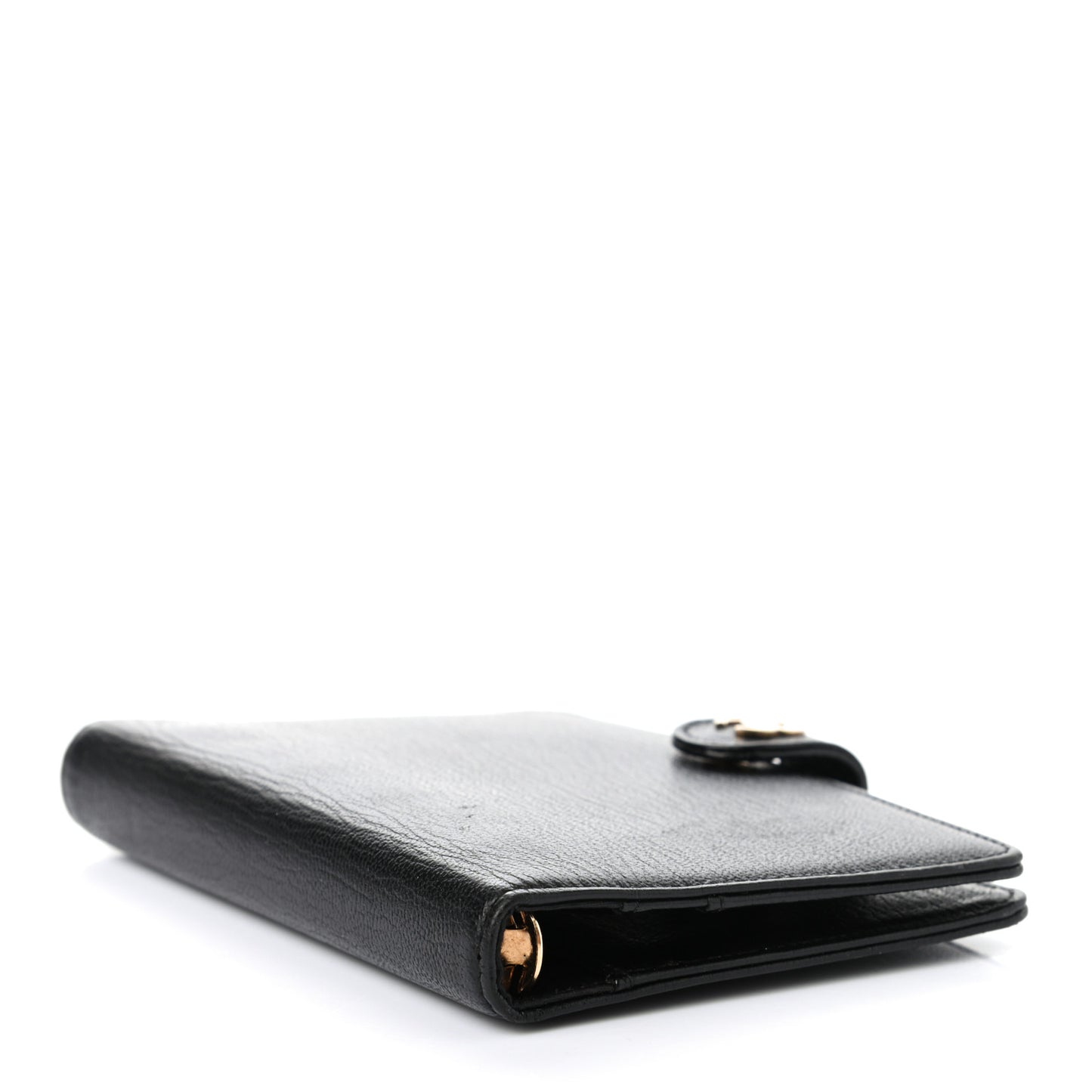 Goatskin Small Ring Agenda Planner Black