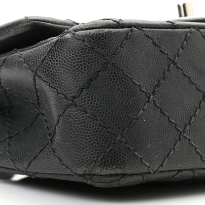 Chanel Washed Caviar Quilted Mini Rectangular Flap Charcoal 10 of 12