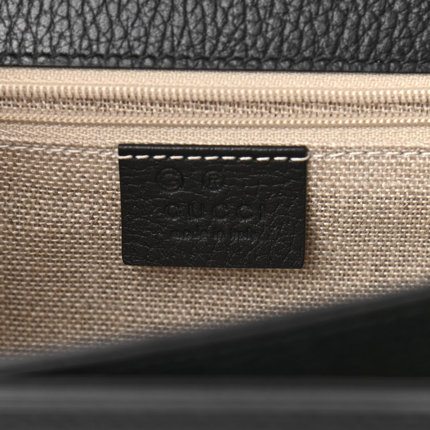 Gucci Dollar Calfskin Interlocking G Shoulder Bag Black 6 of 10