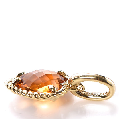 David Yurman 18K Yellow Gold Citrine Cable Heart Pendant 3 of 3