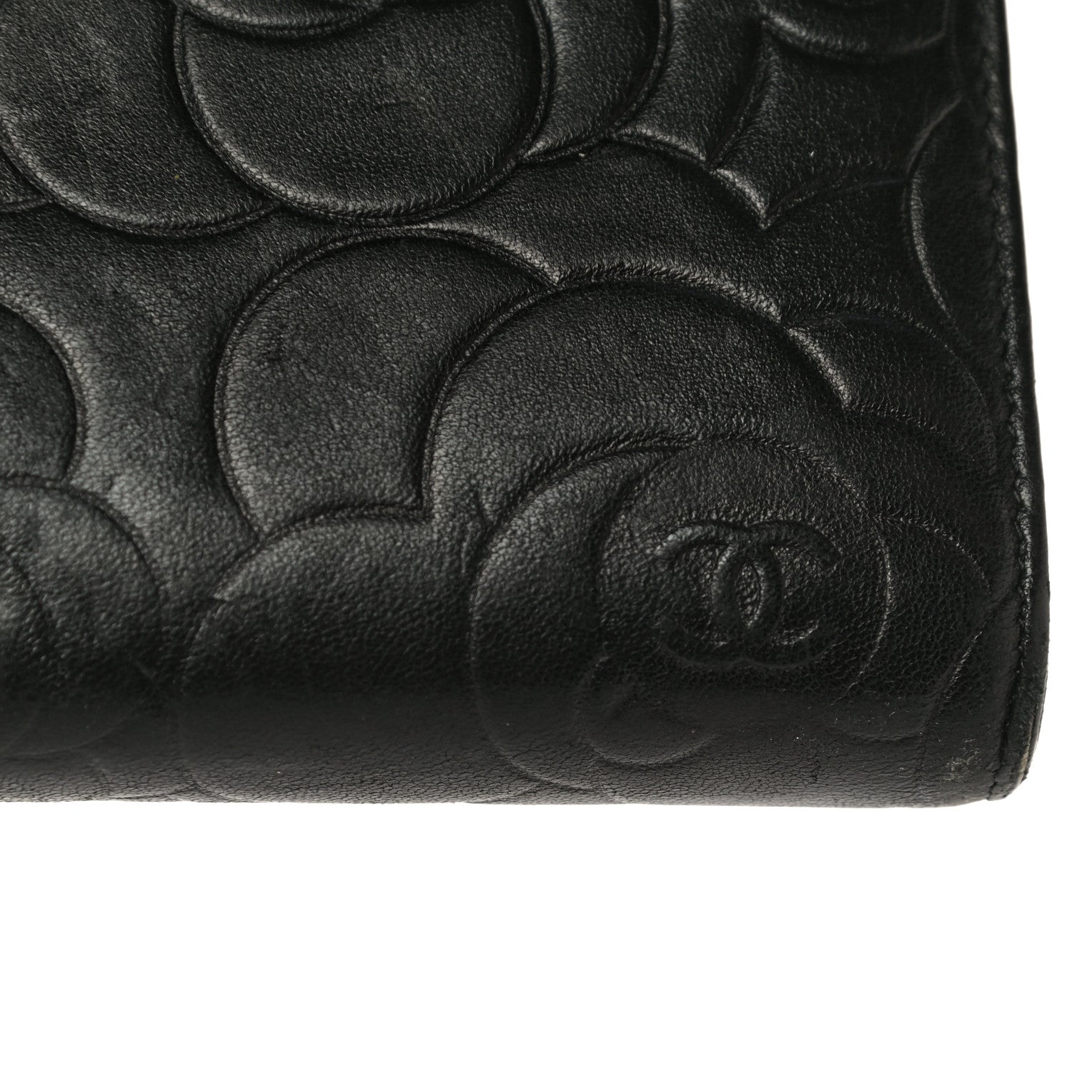 Chanel Lambskin Camellia Embossed Wallet on Chain WOC Black 28 of 29