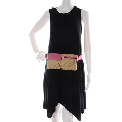 Gucci GG Monogram Web Double Pocket Belt Bag Pink 2 of 7