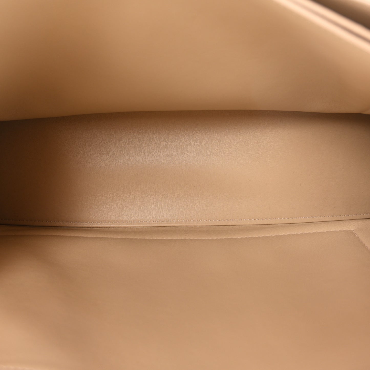Crushed Calfskin Quilted Large Crush Chain Bag Light Brown