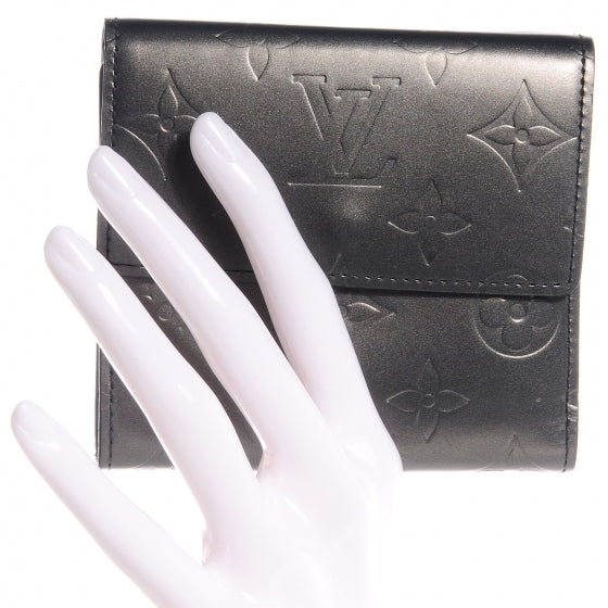 Louis Vuitton Mat Monogram Elise Wallet Black 2 of 8