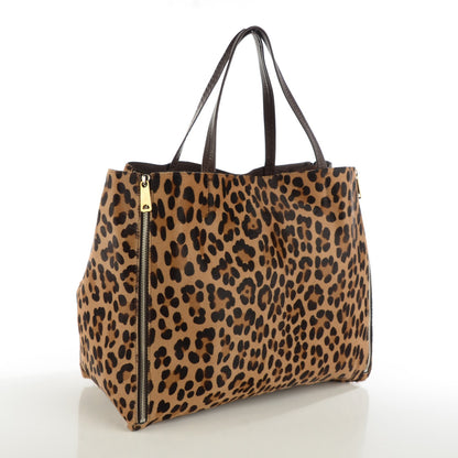 Celine Calf Hair Leopard Print Zip Gusset Cabas 3 of 6
