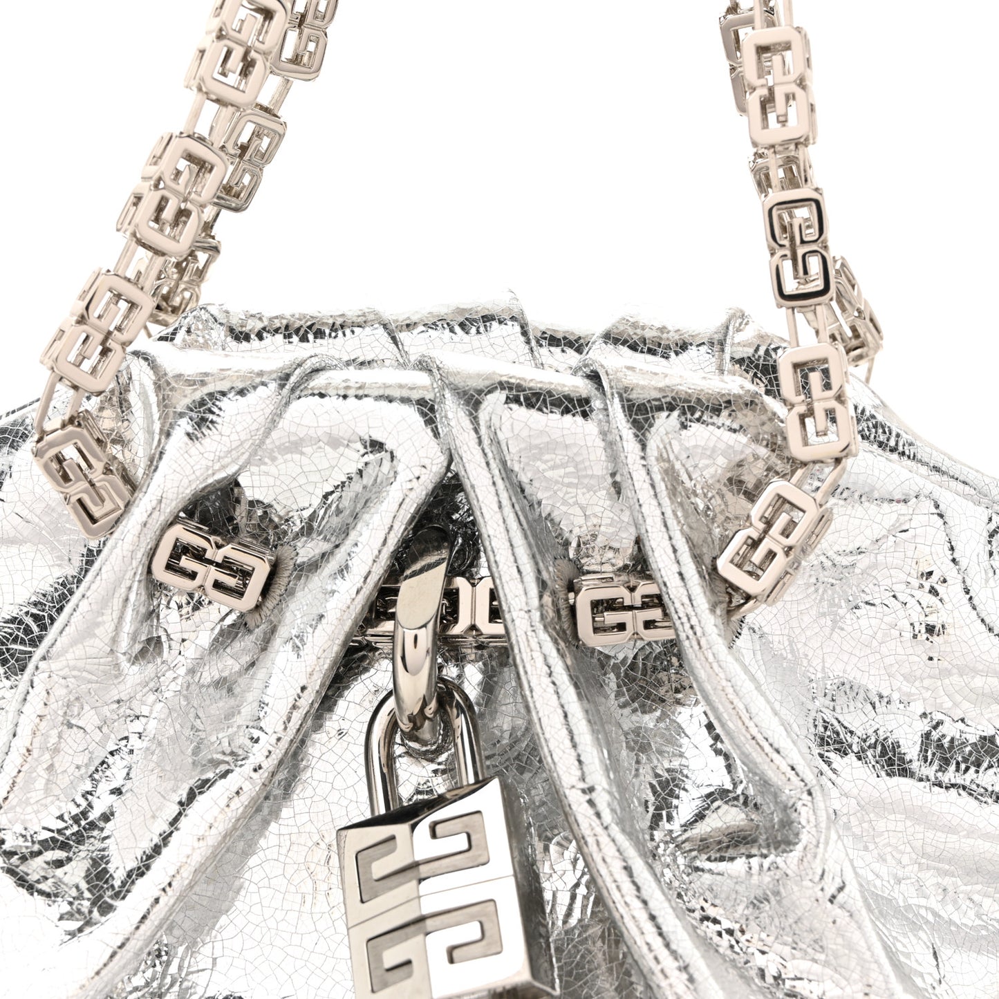 Metallic Calfskin Kenny Mini Shoulder Bag Silver