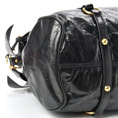 Miu Miu Vitello Lux Bow Tote Black 8 of 9