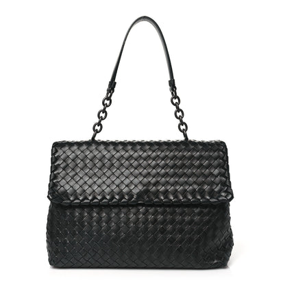 Bottega Veneta Nappa Intrecciato Olimpia Shoulder Bag Nero Black 1 of 11