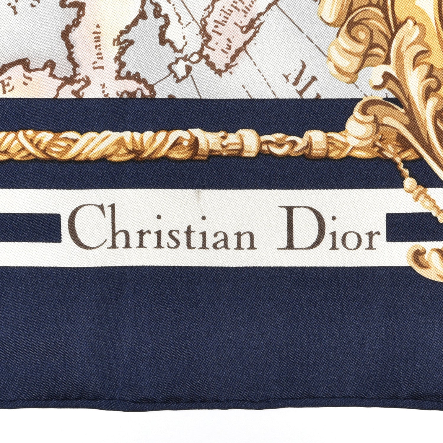 Christian Dior Silk Ship Square Scarf 2 of 3