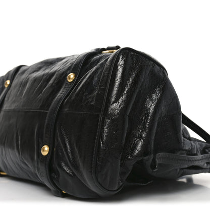 Miu Miu Vitello Lux Gathered Tote Black 9 of 9