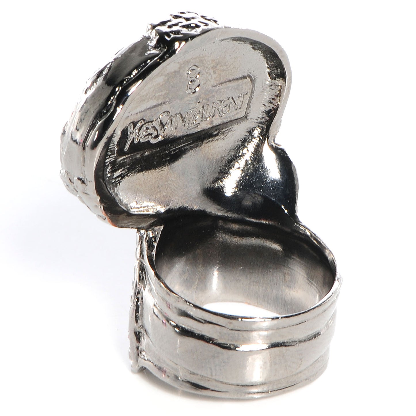 Arty Ovale Ring Silver Black 8