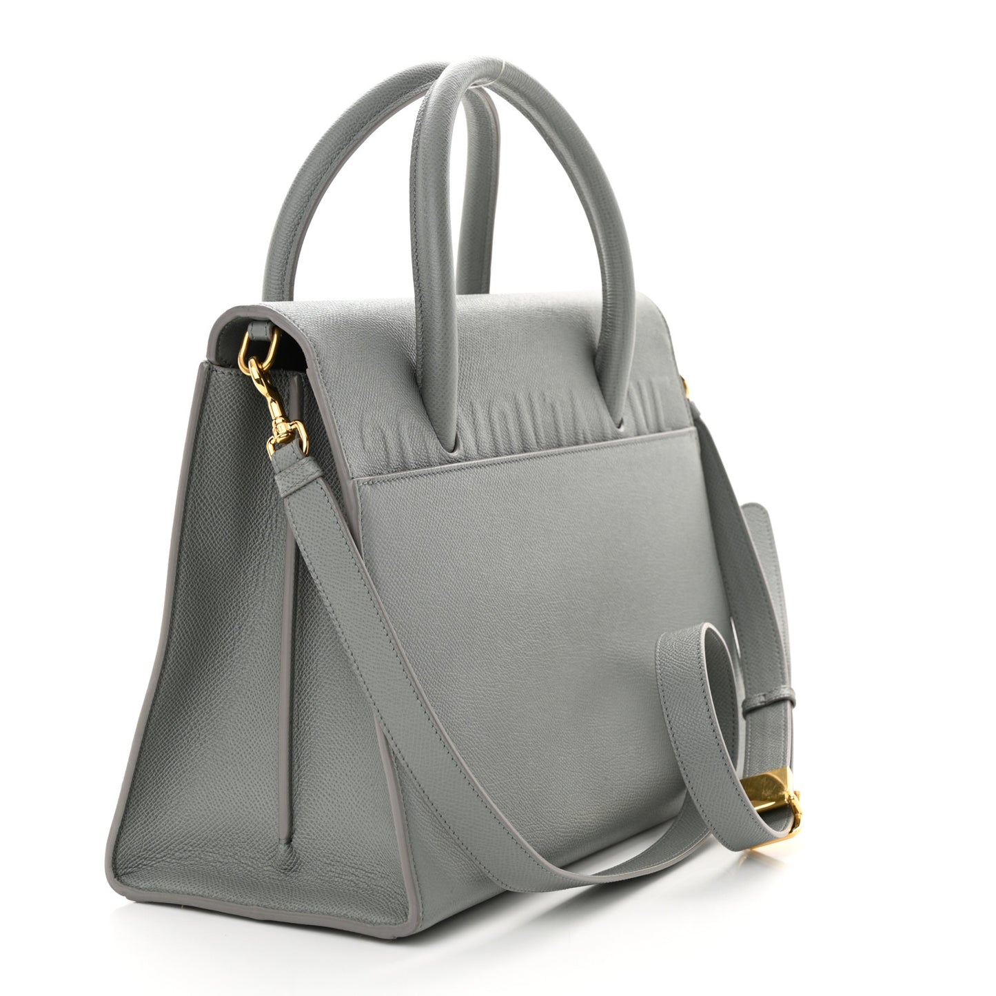 Grained Calfskin Large St. Honore Tote Grey Stone