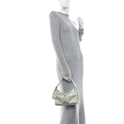 Prada Satin Crystal Mini Re-Edition 2000 Bag Acqua 2 of 11