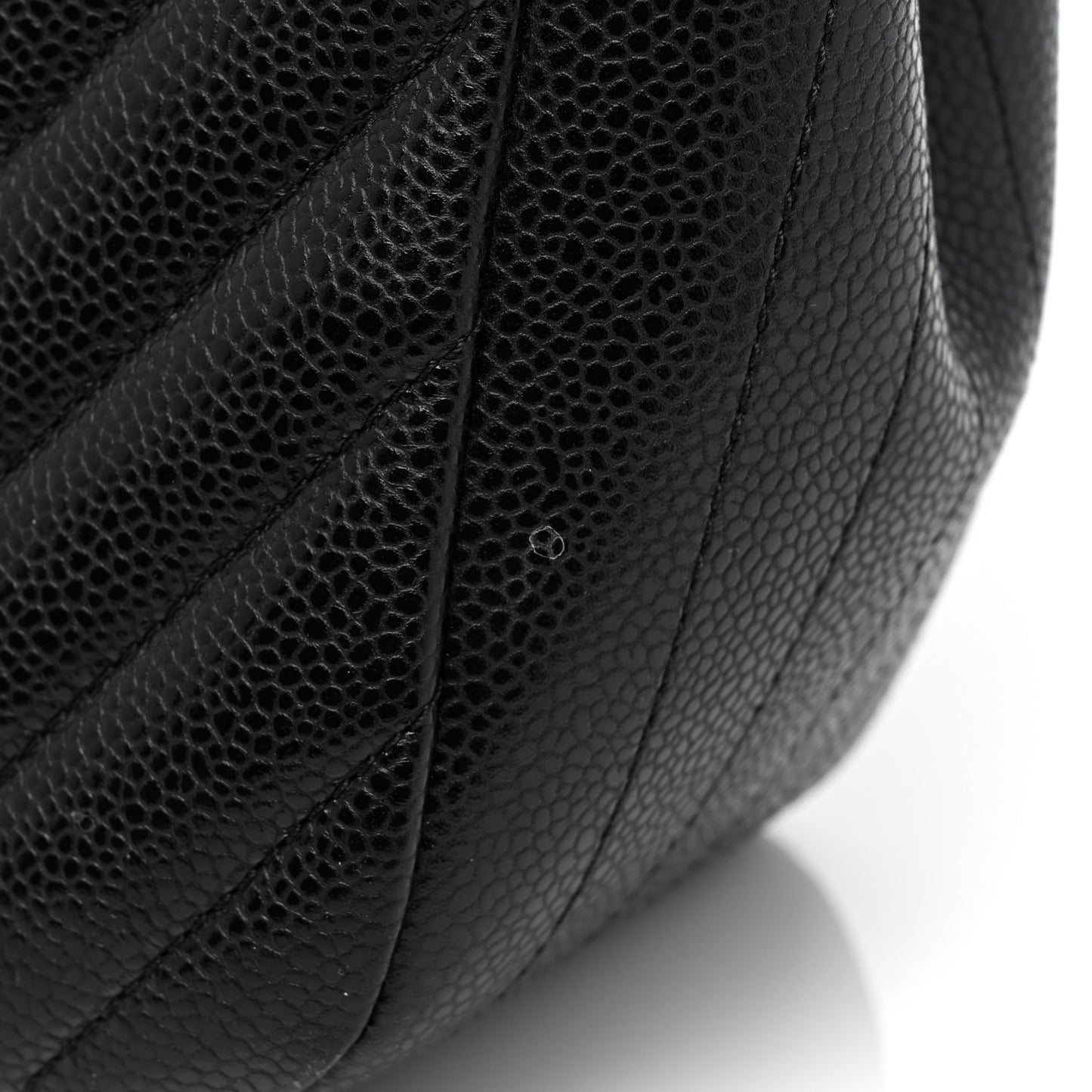 Caviar Chevron Quilted Large Shopping Tote Black
