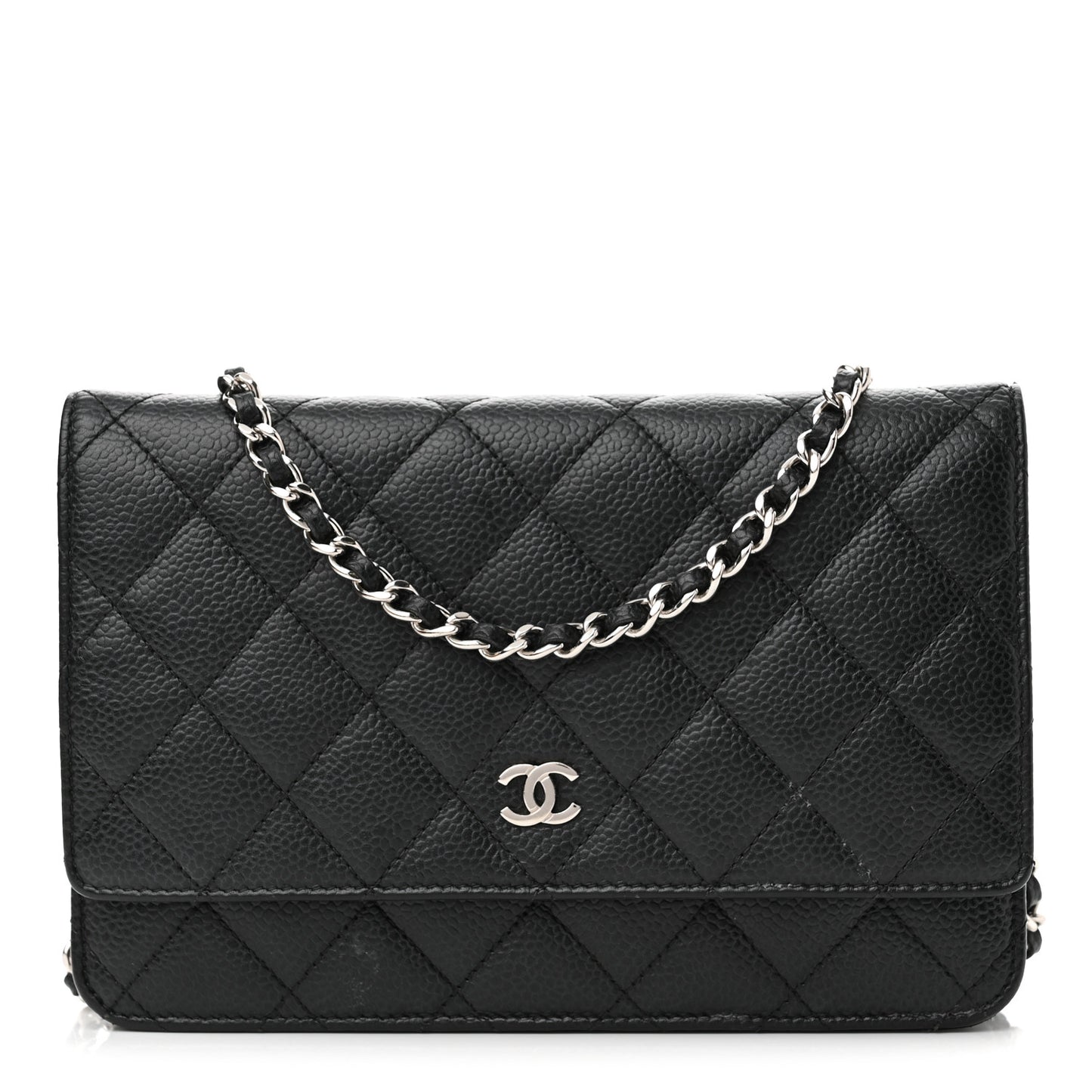 Caviar Quilted Wallet On Chain WOC Black