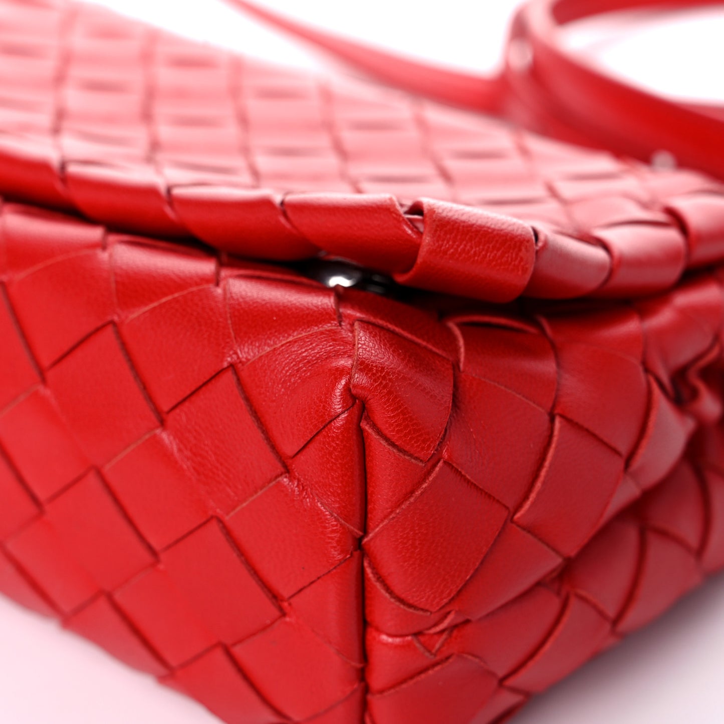Nappa Intrecciato Mini Crossbody Red