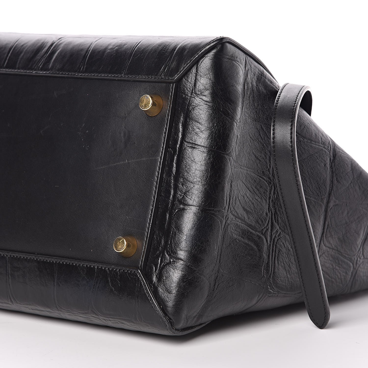 Celine Calfskin Crocodile Embossed Small Belt Bag Black 9 of 15