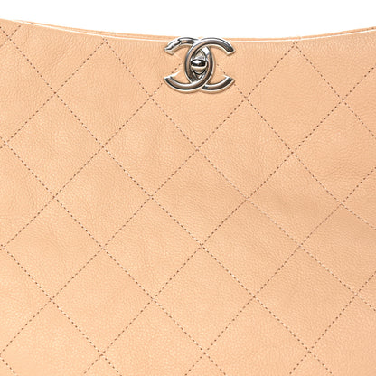 Chanel Grained Calfskin Stitched Medium Braided With Style Hobo Beige 7 of 9