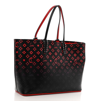 Christian Louboutin Perforated Calfskin Degrade Loubinthesky East West Cabata Tote Black Red 4 of 10