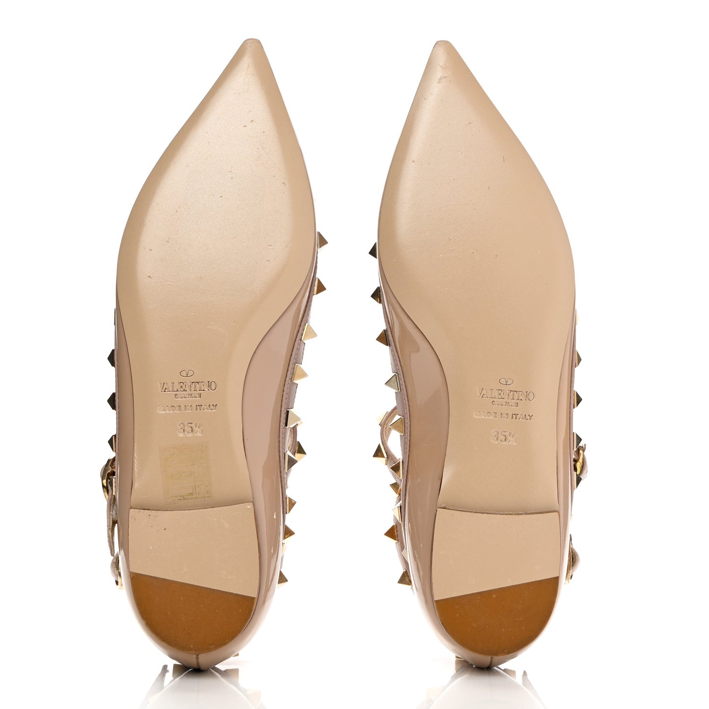 Patent Rockstud Cage Ballerina Flats 35.5 Poudre