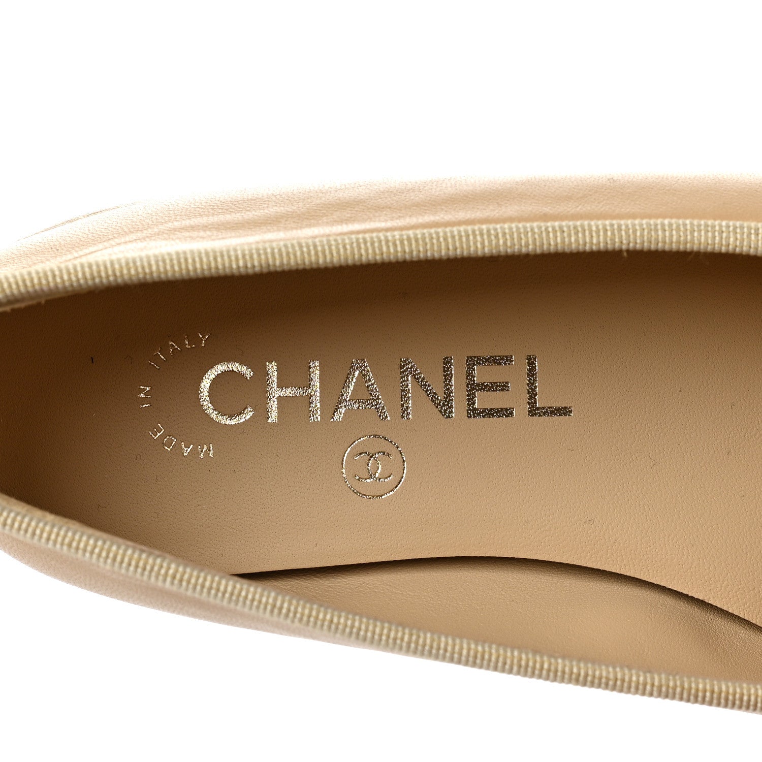 Chanel Lambskin Cap Toe Ballerina Flats 36 Beige Black 5 of 8