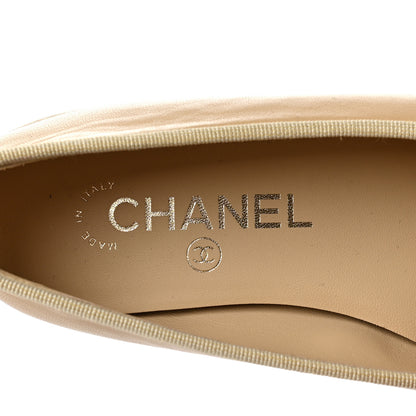Chanel Lambskin Cap Toe Ballerina Flats 36 Beige Black 5 of 8