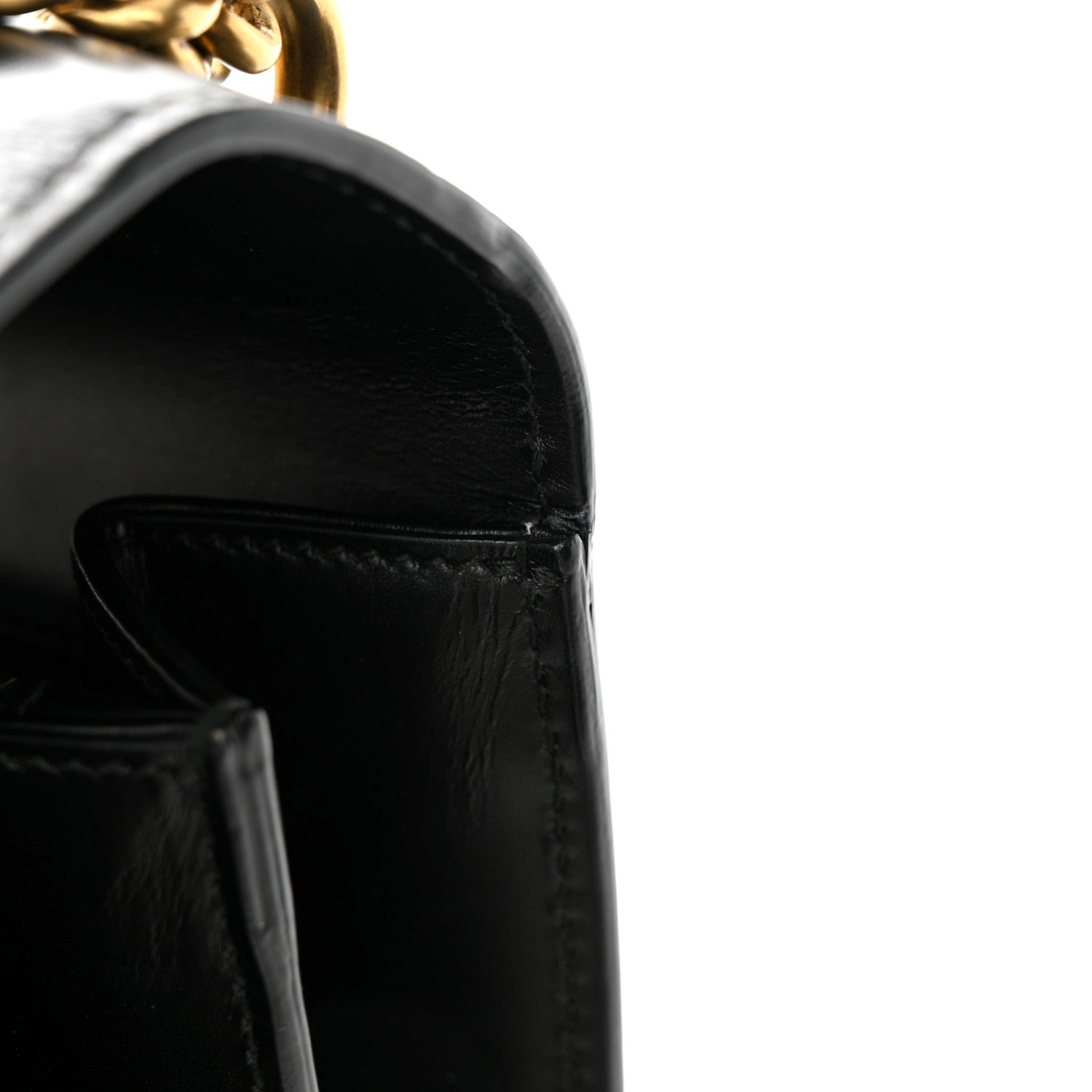 Gucci Knight Calfskin Malaga Kid Heart Medium GG Marmont Chain Handle Bag Black Hibiscus Red Multicolor 15 of 15