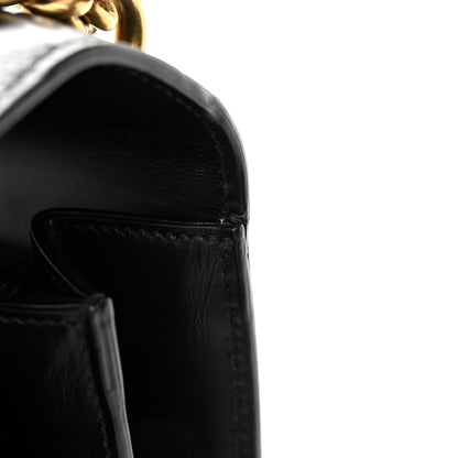 Gucci Knight Calfskin Malaga Kid Heart Medium GG Marmont Chain Handle Bag Black Hibiscus Red Multicolor 15 of 15