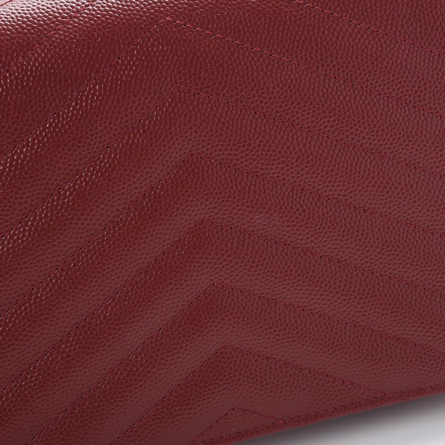 Grain De Poudre Matelasse Chevron Monogram Envelope Chain Wallet Palissandre