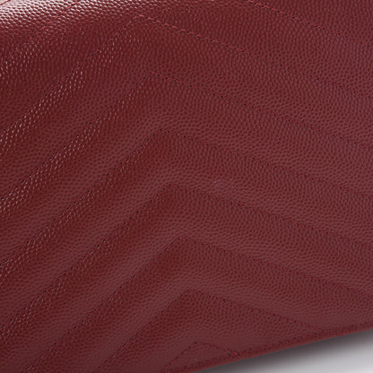 Saint Laurent Grain De Poudre Matelasse Chevron Monogram Envelope Chain Wallet Palissandre 8 of 9