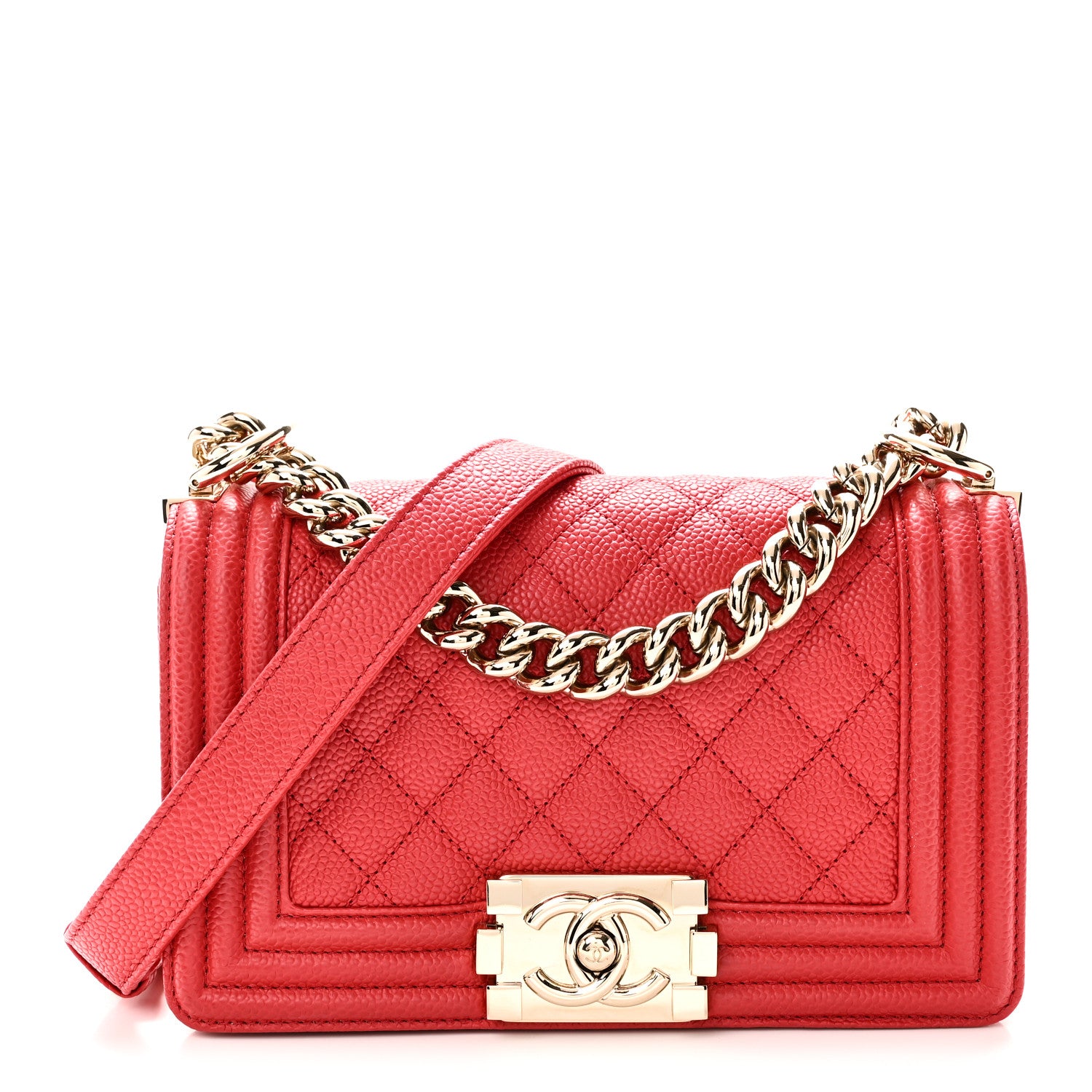 Chanel Caviar Quilted Small Boy Flap Red 1 of 10