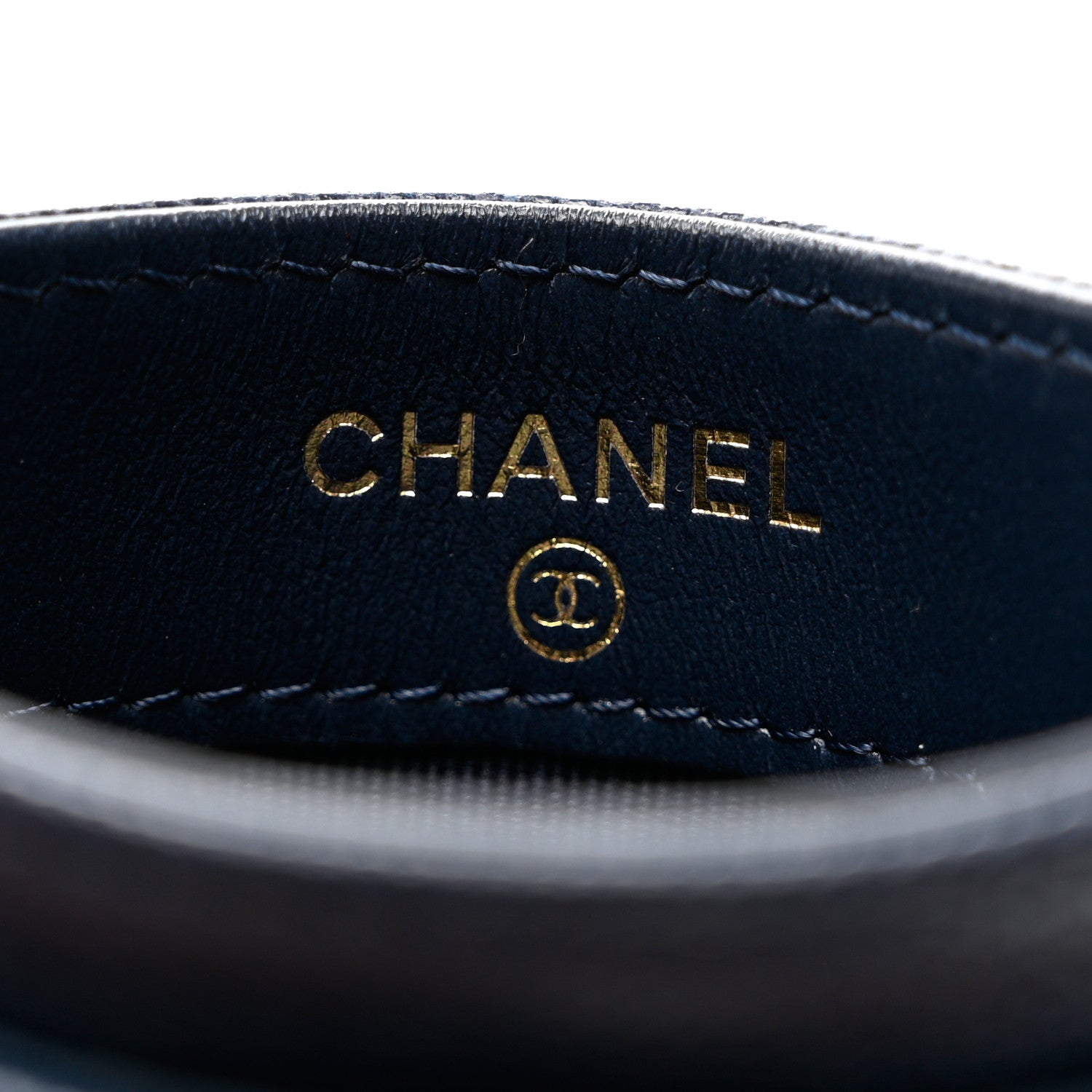 Chanel Caviar Quilted Crystal Card Holder Blue 6 of 9
