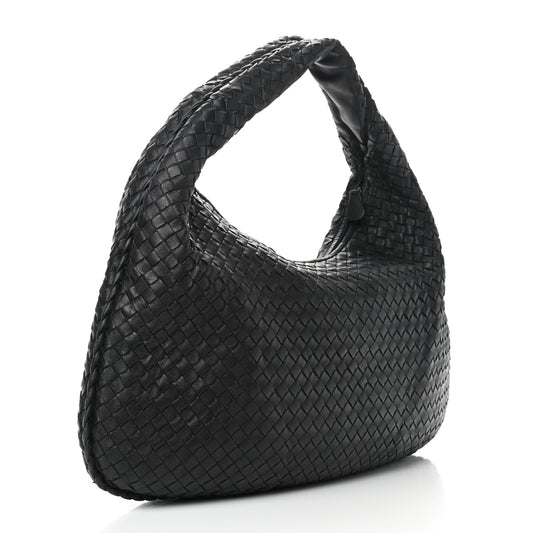Nappa Intrecciato Large Veneta Hobo Black