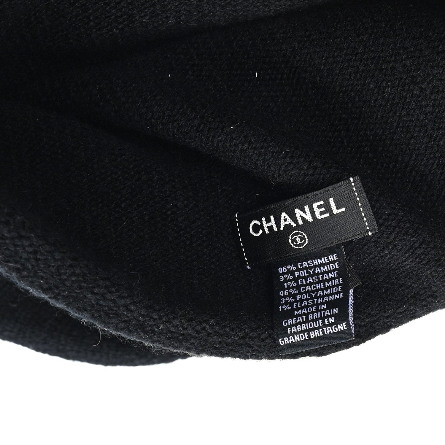 Chanel Cashmere CC Beanie Hat Black 5 of 5