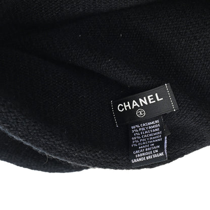 Chanel Cashmere CC Beanie Hat Black 5 of 5