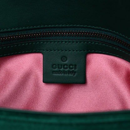 Gucci Velvet Matelasse Small GG Marmont Shoulder Bag Emerald 7 of 8
