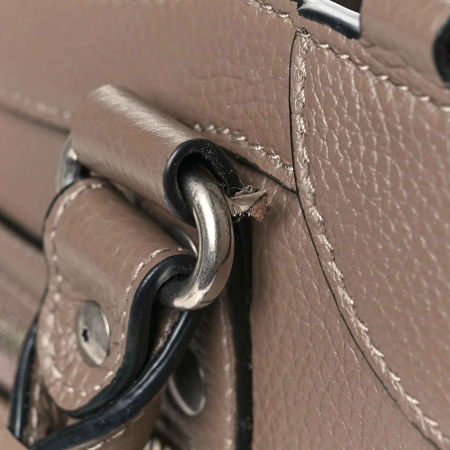 Grained Calfskin Neo Classic Silver Hardware S City Mink Grey