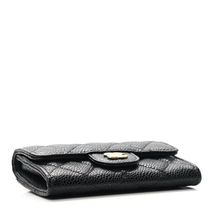 Chanel Caviar Quilted Flap Card Holder Wallet Black 4 of 9