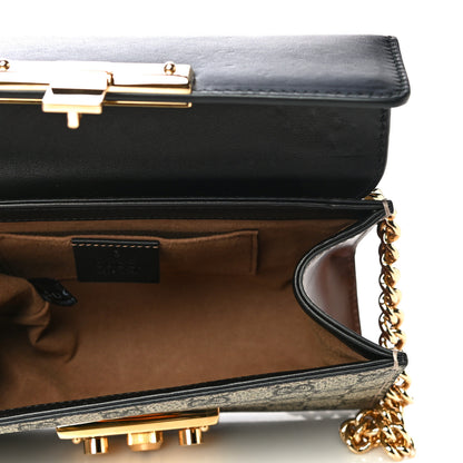 Gucci GG Supreme Monogram Calfskin Small Padlock Shoulder Bag Beige Black Cuir 5 of 14