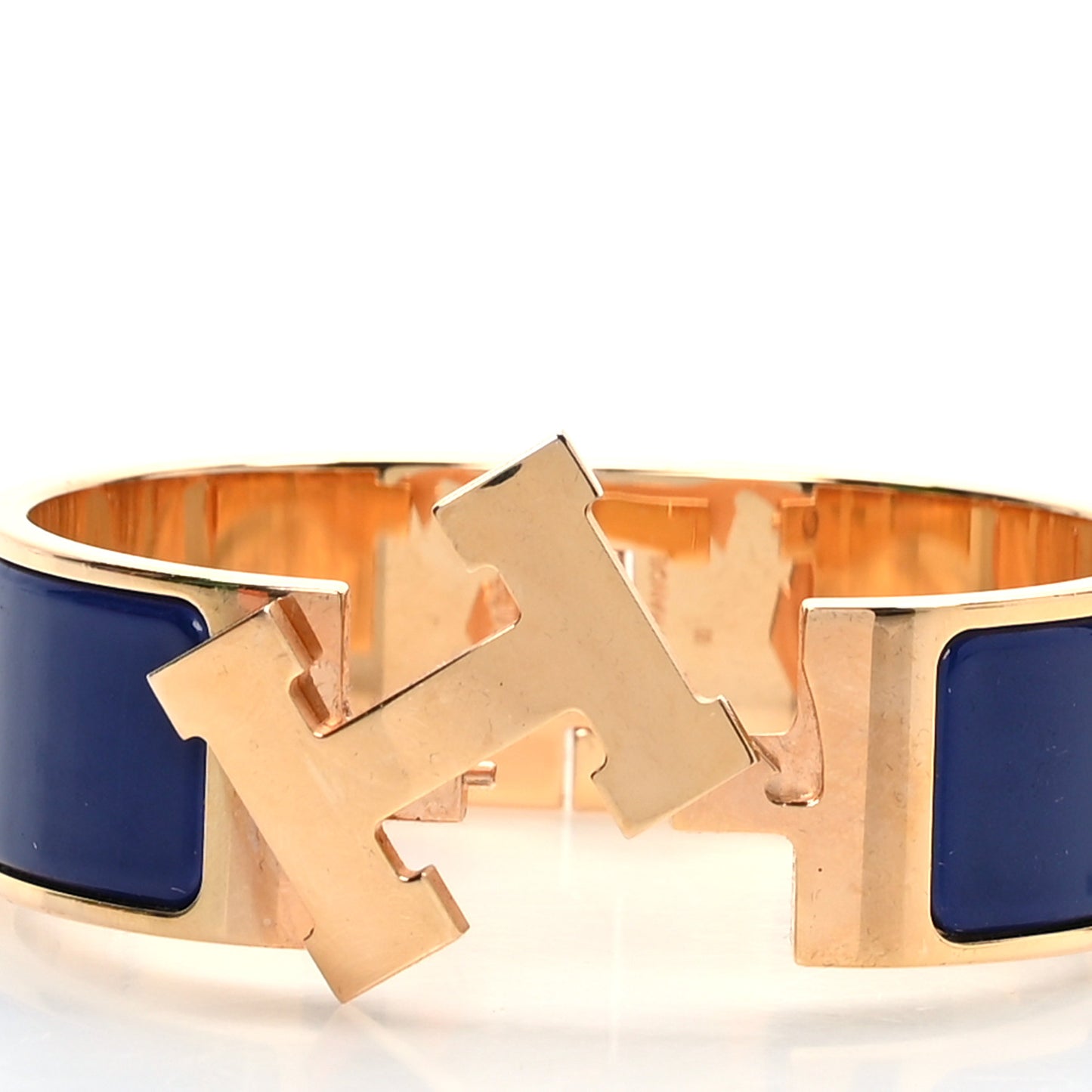 Enamel Wide Clic Clac H Bracelet PM Bleu Indigo