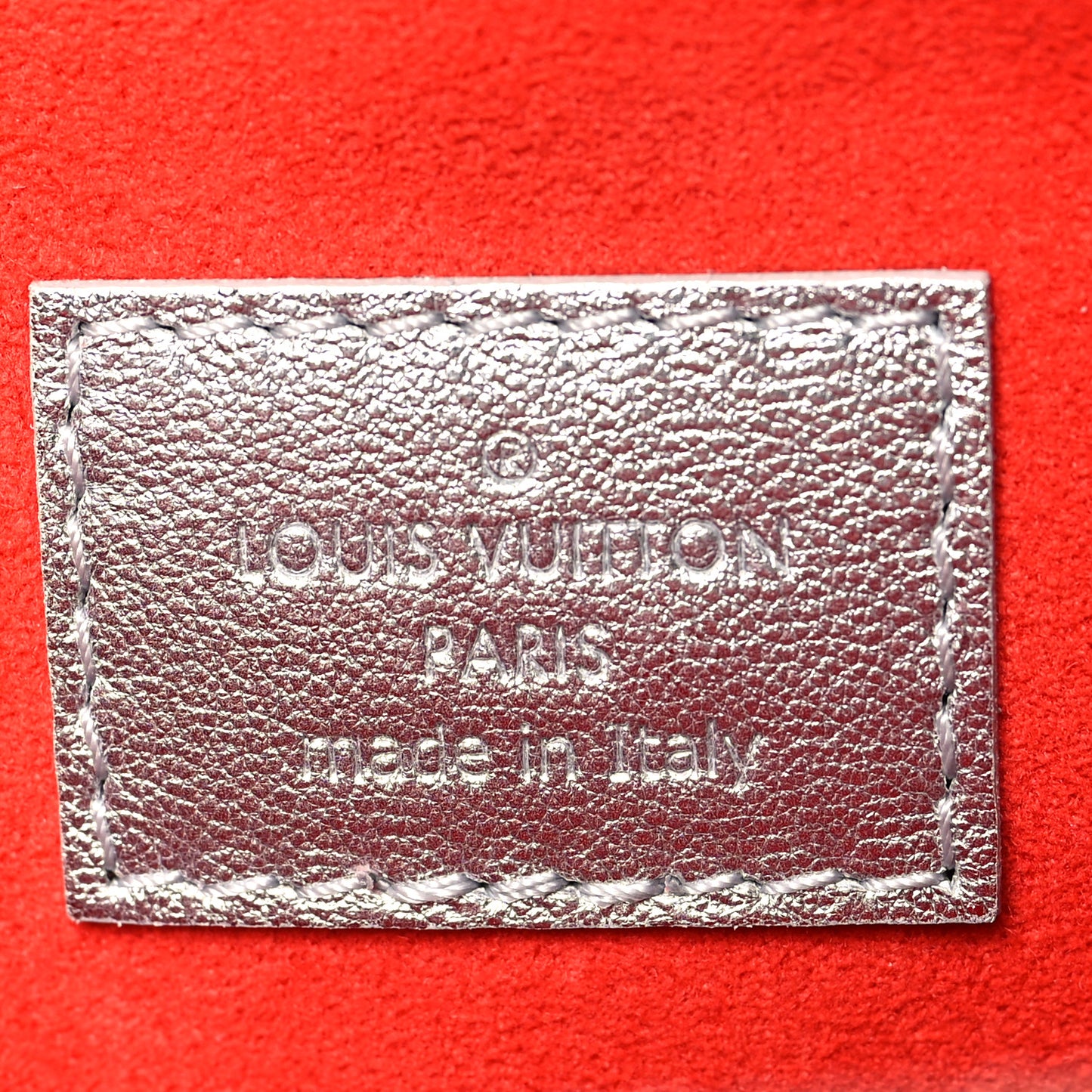 Metallic Lambskin Embossed Monogram Coussin PM Silver