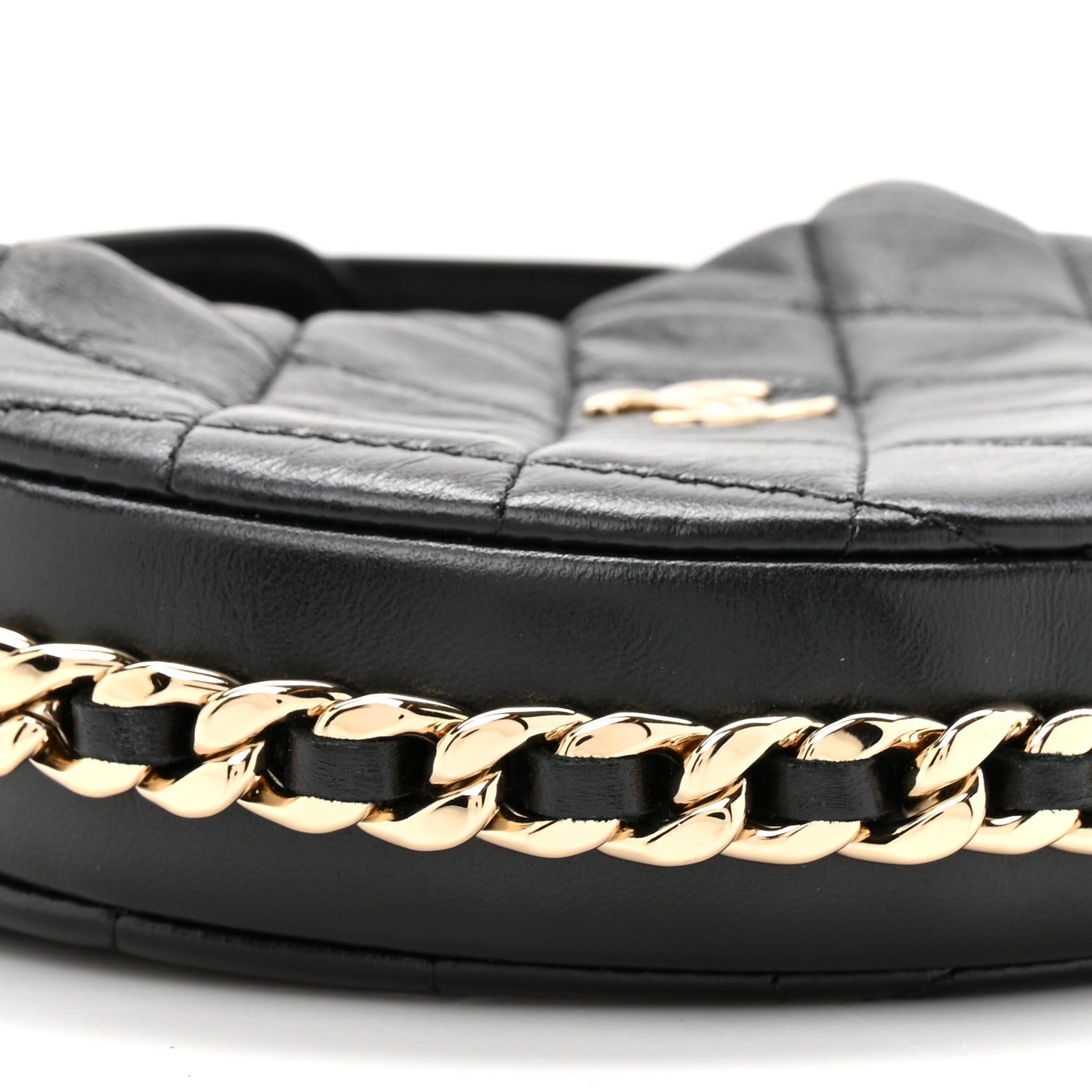 Chanel Lambskin Quilted Chain Around Pouch Black 10 of 11