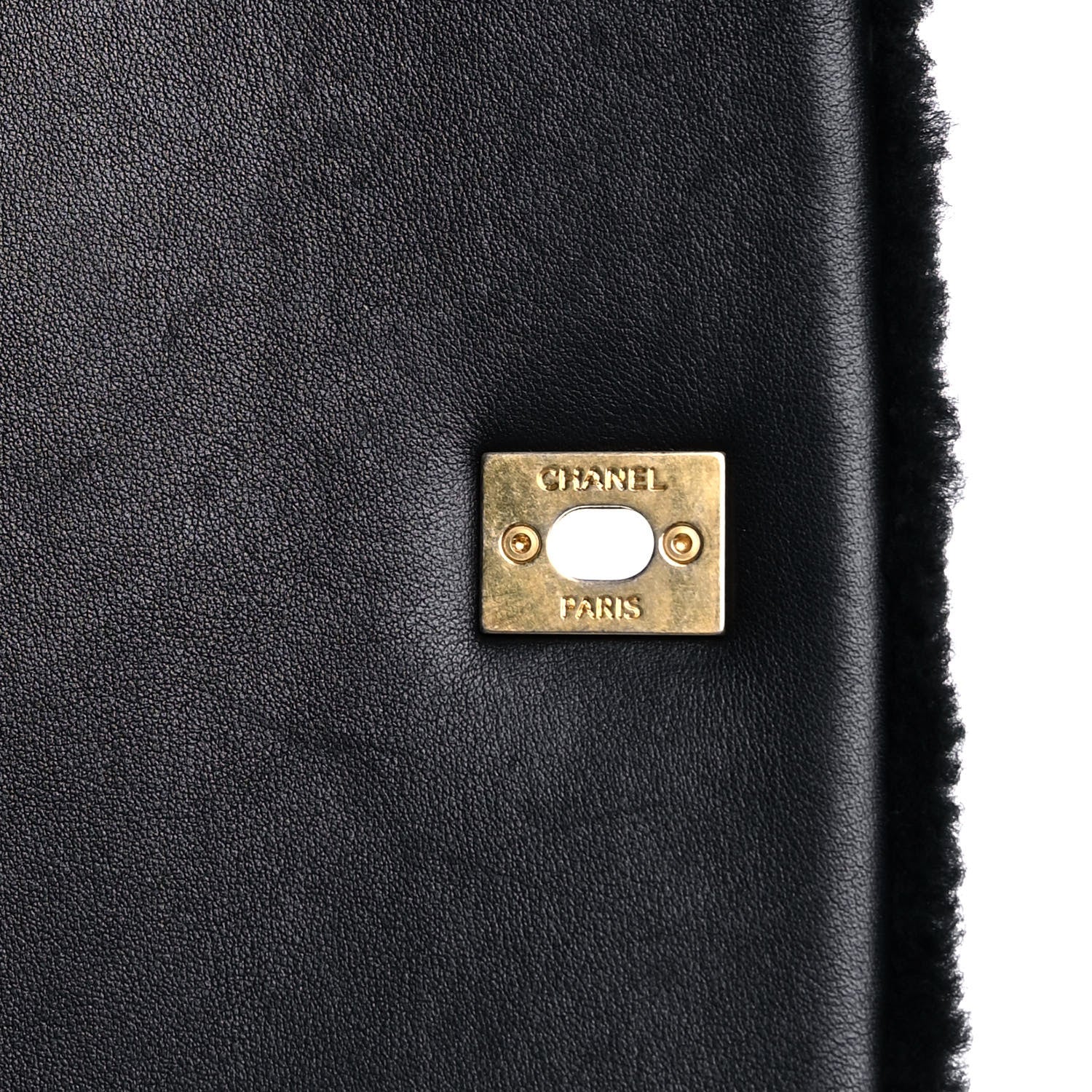Chanel Shearling Lambskin Medium Coco Handle Flap Black 14 of 19