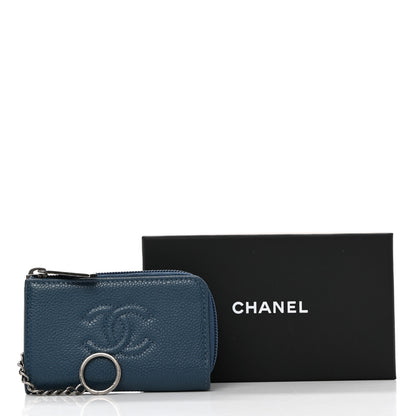 Chanel Caviar Timeless CC Coin Purse Case Blue 8 of 8