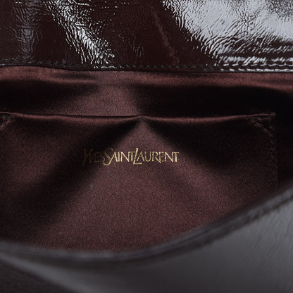 Saint Laurent Textured Patent Large Belle de Jour Clutch Brown 6 of 6