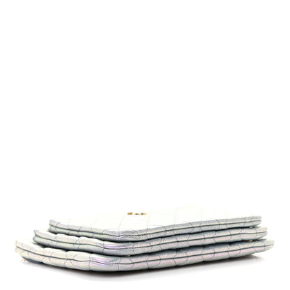 Chanel Iridescent Crumpled Calfskin Trio Cosmetic Case Purple 5 of 15