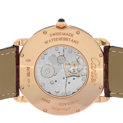 Cartier 18K Pink Gold Alligator 36mm Ronde Louis Manual Winding Watch Brown 4 of 4