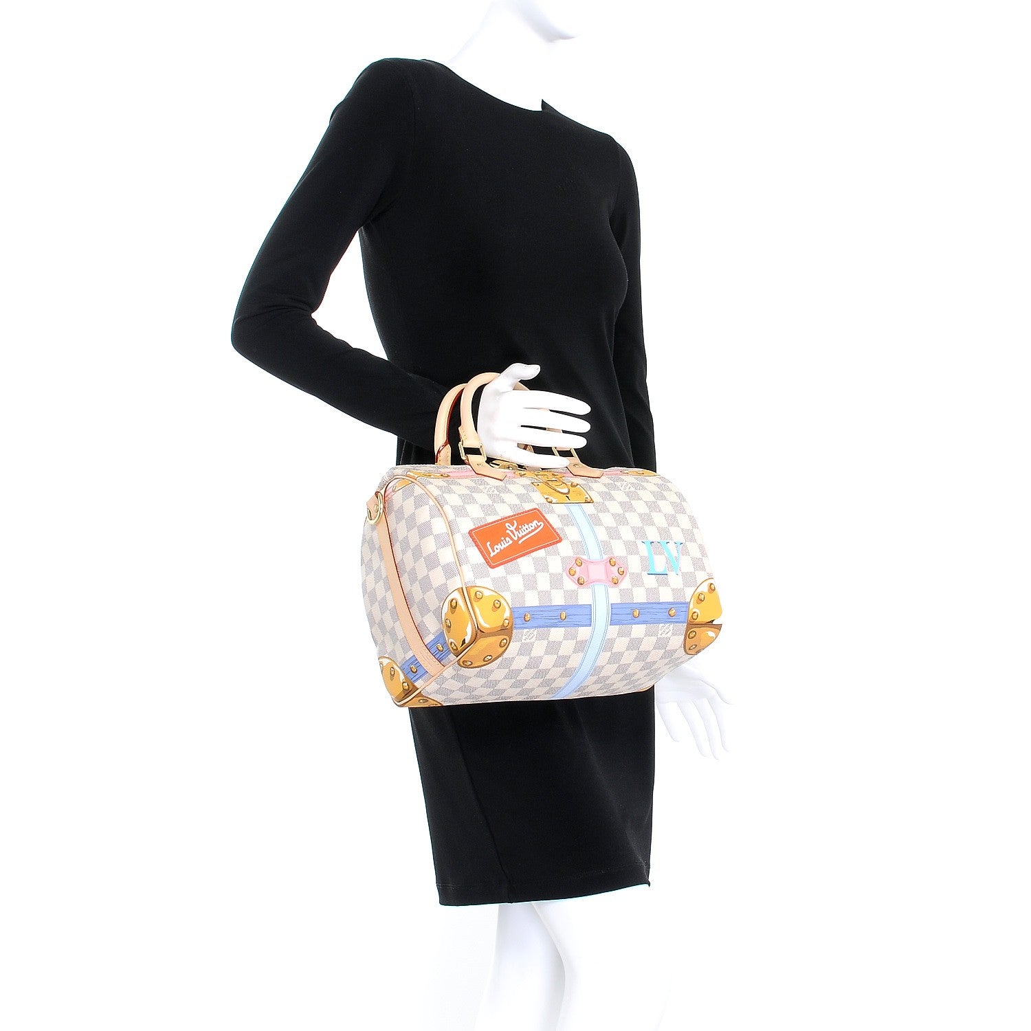 Louis Vuitton Damier Azur Summer Trunks Speedy Bandouliere 30 3 of 8