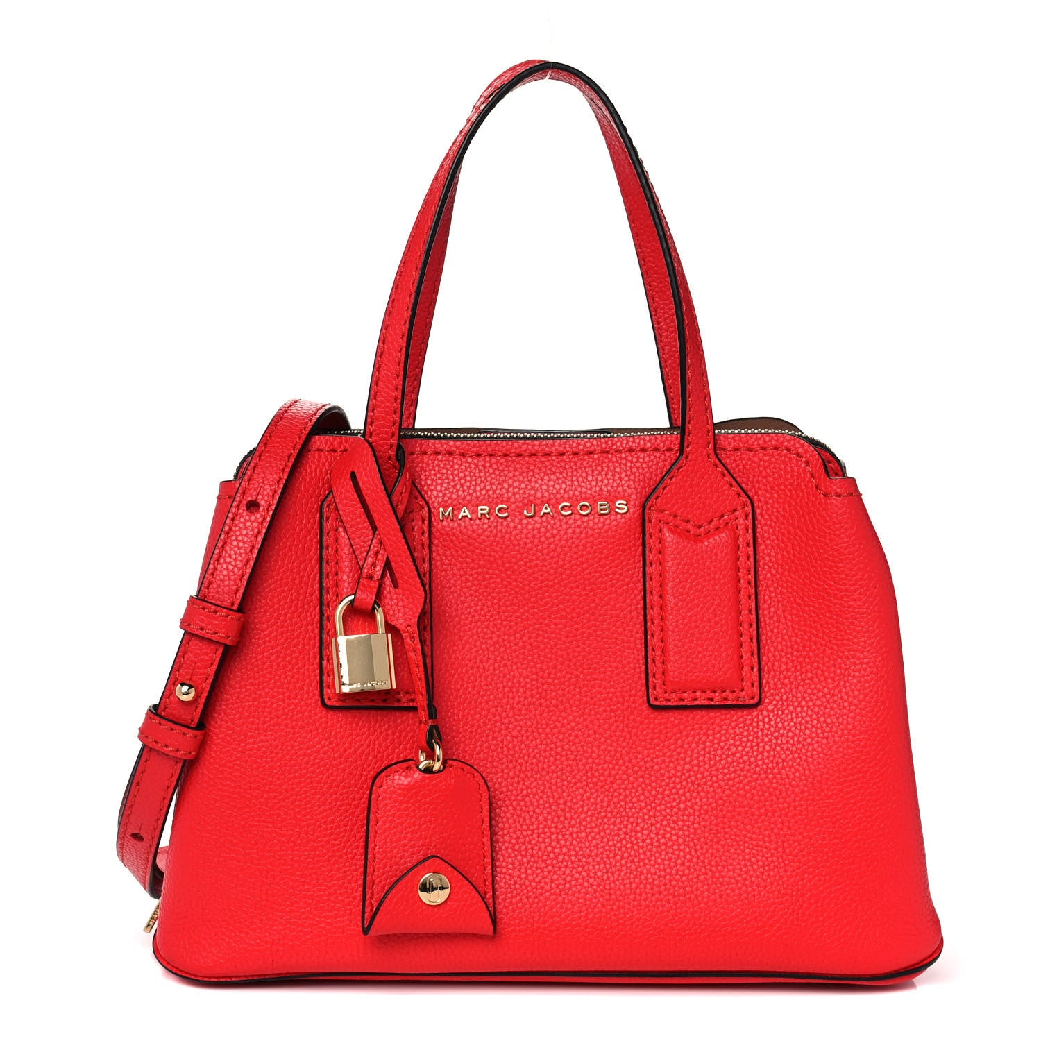 Marc Jacobs Pebbled Calfskin Gotham Bauletto Satchel Red 1 of 11